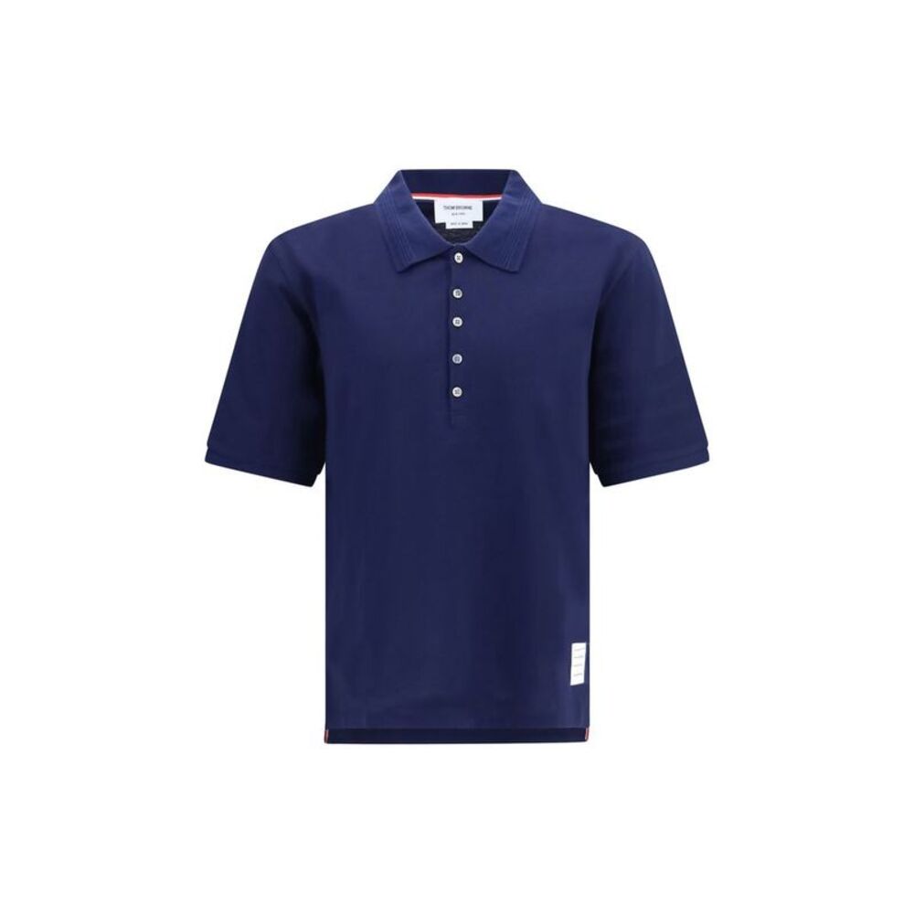 Thom Browne Blue Cotton Polo Men's Shirt